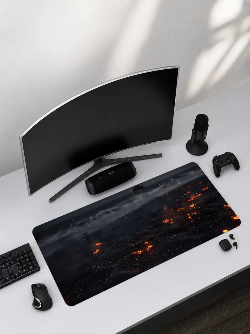 A Collection of Embers on a Dark Beach Rubber Mouse Pad