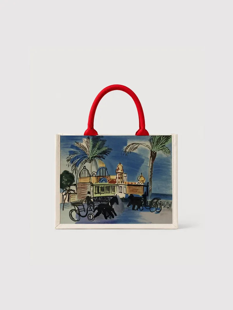 Widescreen wallpaper:The Two Carriages at the Nice Casino Pier Canvas Bag