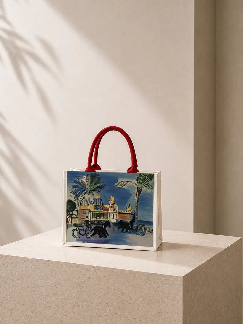 Widescreen wallpaper:The Two Carriages at the Nice Casino Pier Canvas Bag