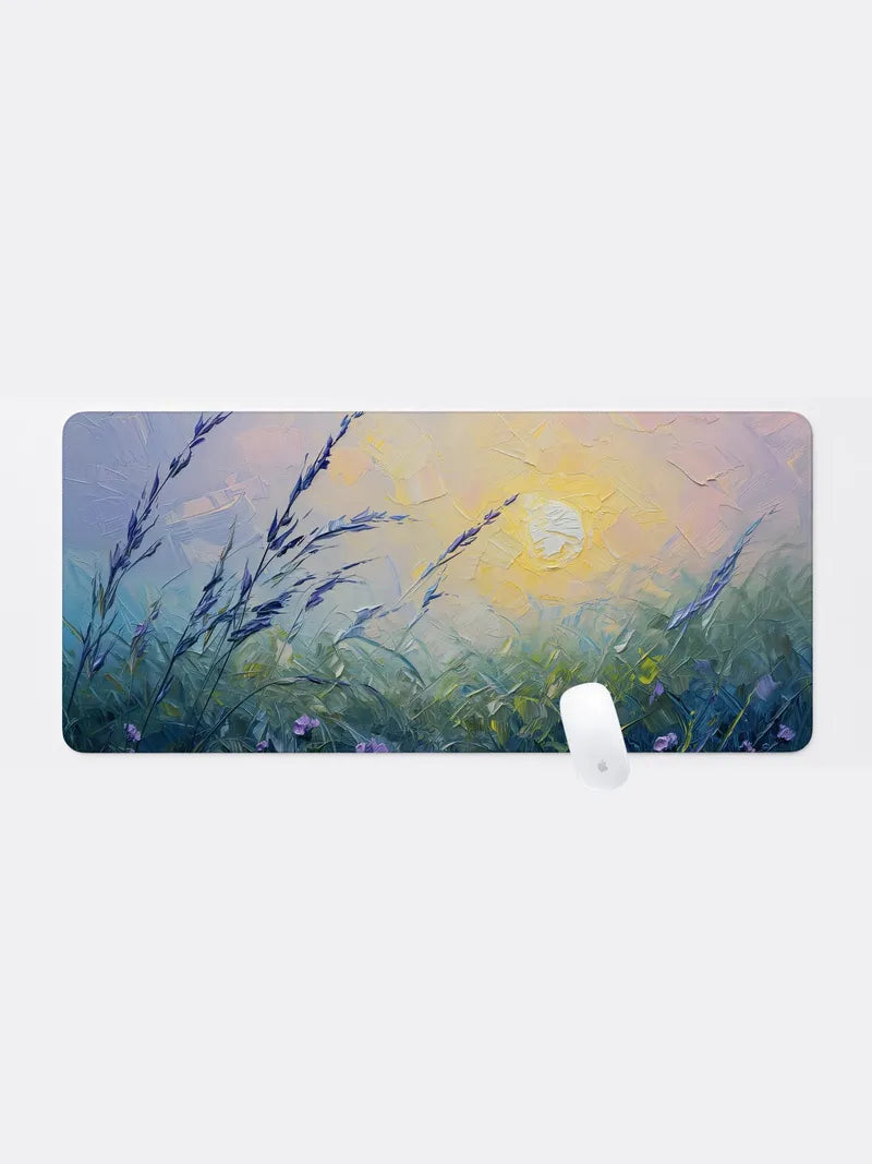 A Field in Bloom with Wildflowers Rubber Mouse Pad