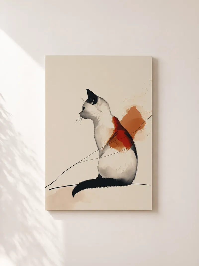 A Cute Cat Illustration Wall Art