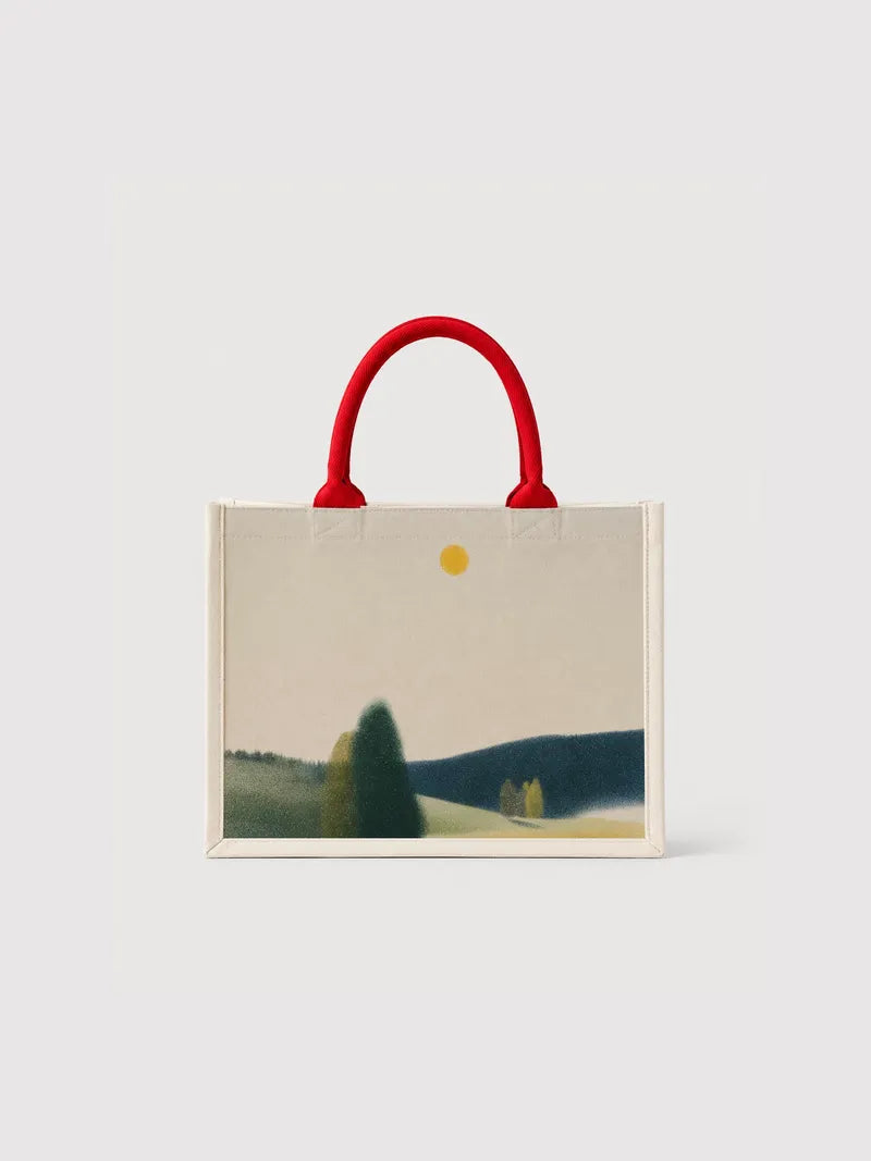 Two Trees Under Yellow Sun Canvas Bag
