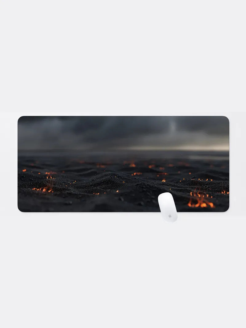 A Collection of Embers on a Dark Beach Rubber Mouse Pad