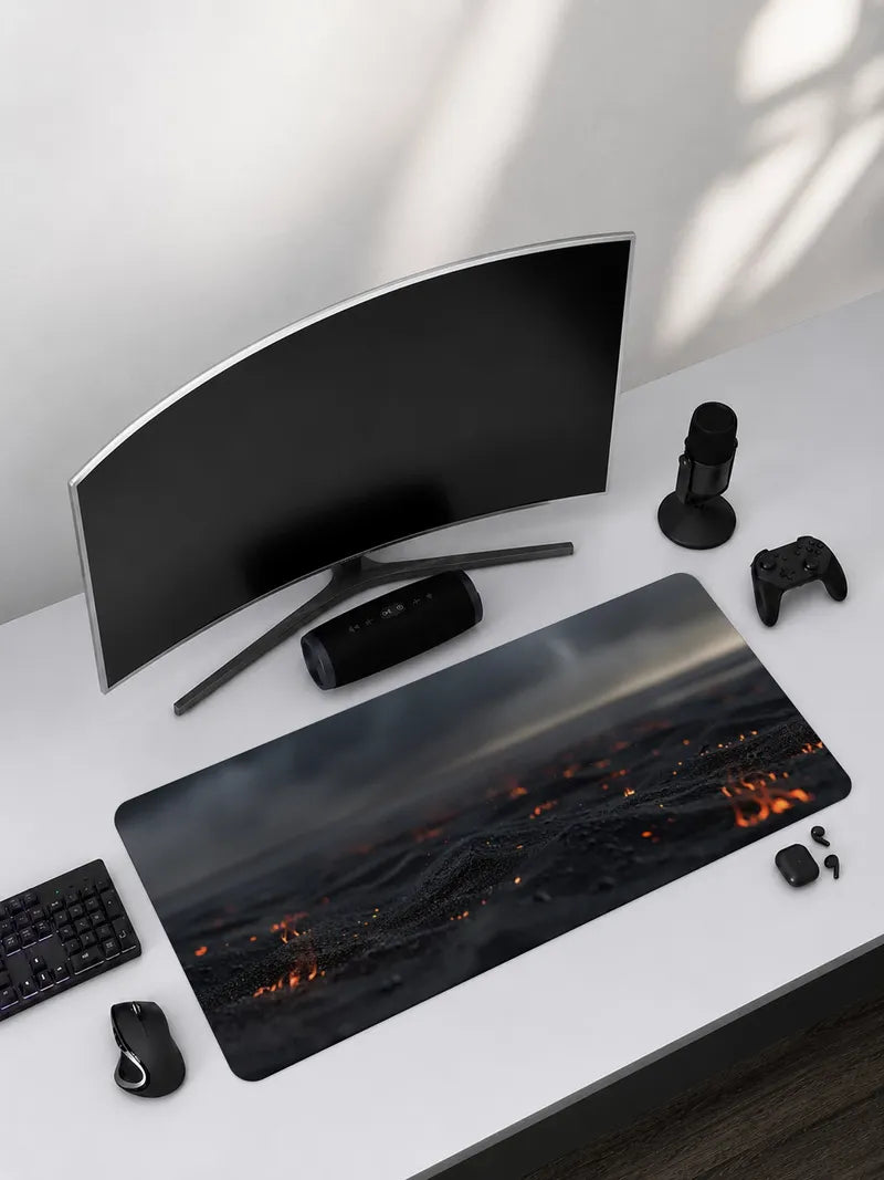 A Collection of Embers on a Dark Beach Rubber Mouse Pad