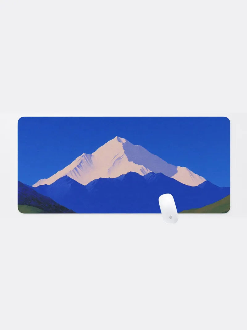 White mountain peak Rubber Mouse Pad