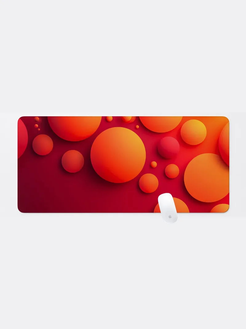 :Deep Red Circle Rubber Mouse Pad