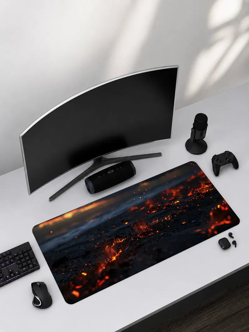 A Collection of Embers on a Dark Beach Rubber Mouse Pad