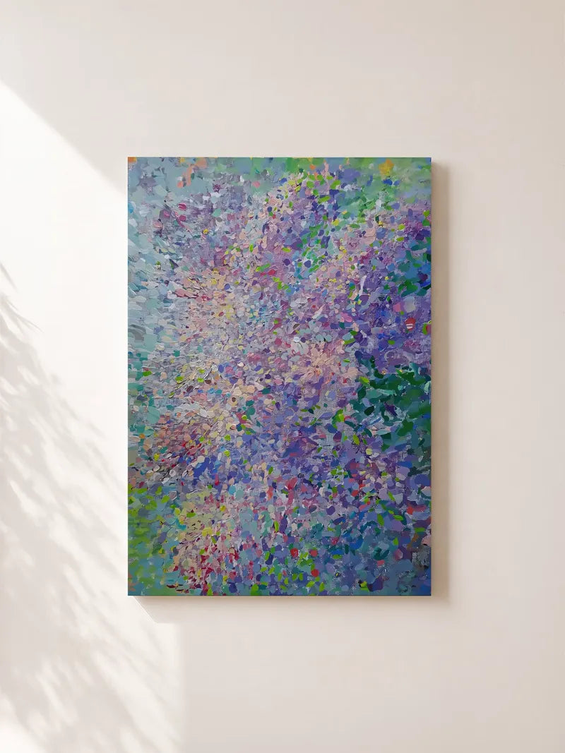 A Large Lilac Painting in the Style of Monet Wall Art