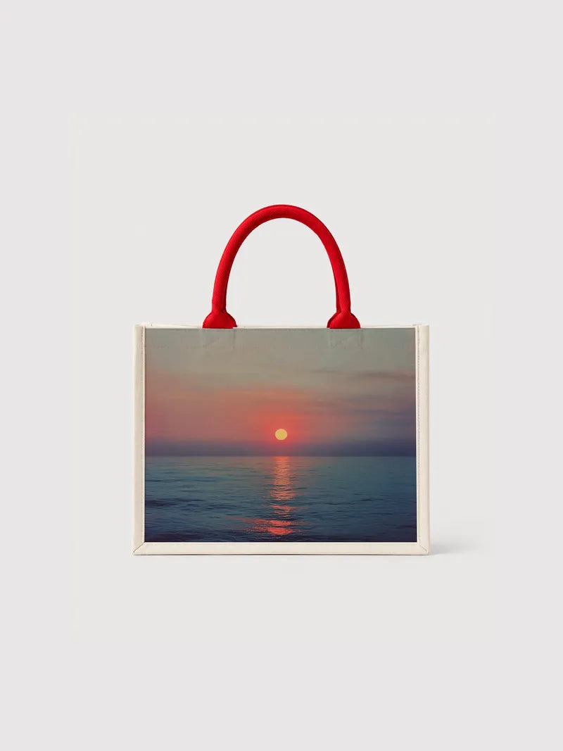 Sunset photos at sea Canvas Bag