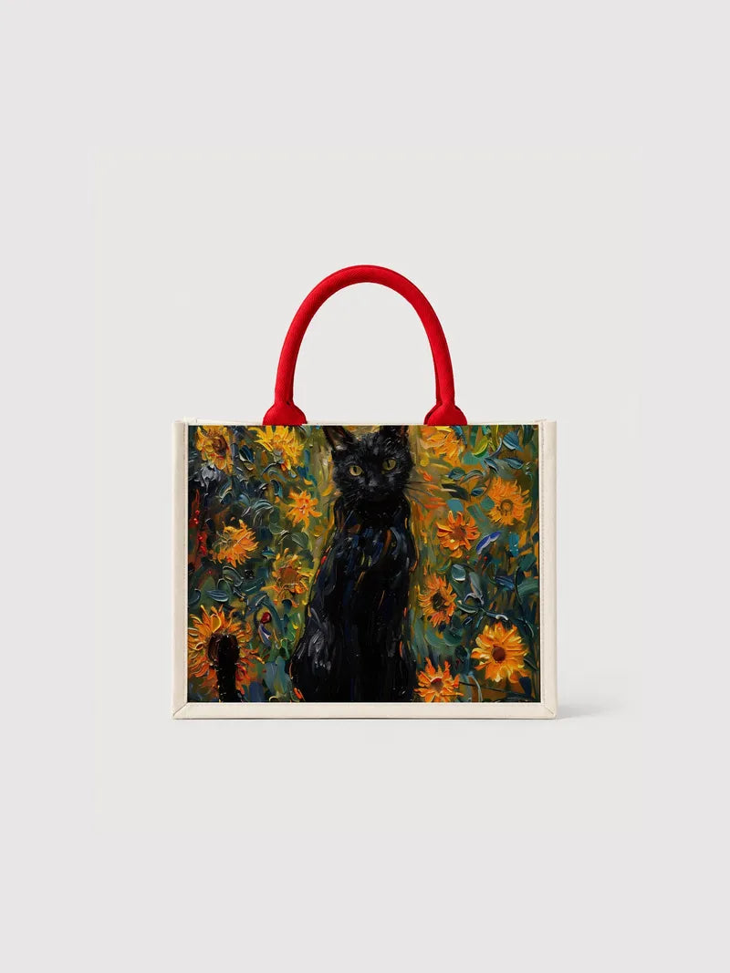 “Sunflower Garden” in the Style of Monet Canvas Bag