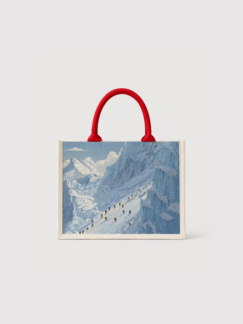 Alpine Ascent Illustration Canvas Bag