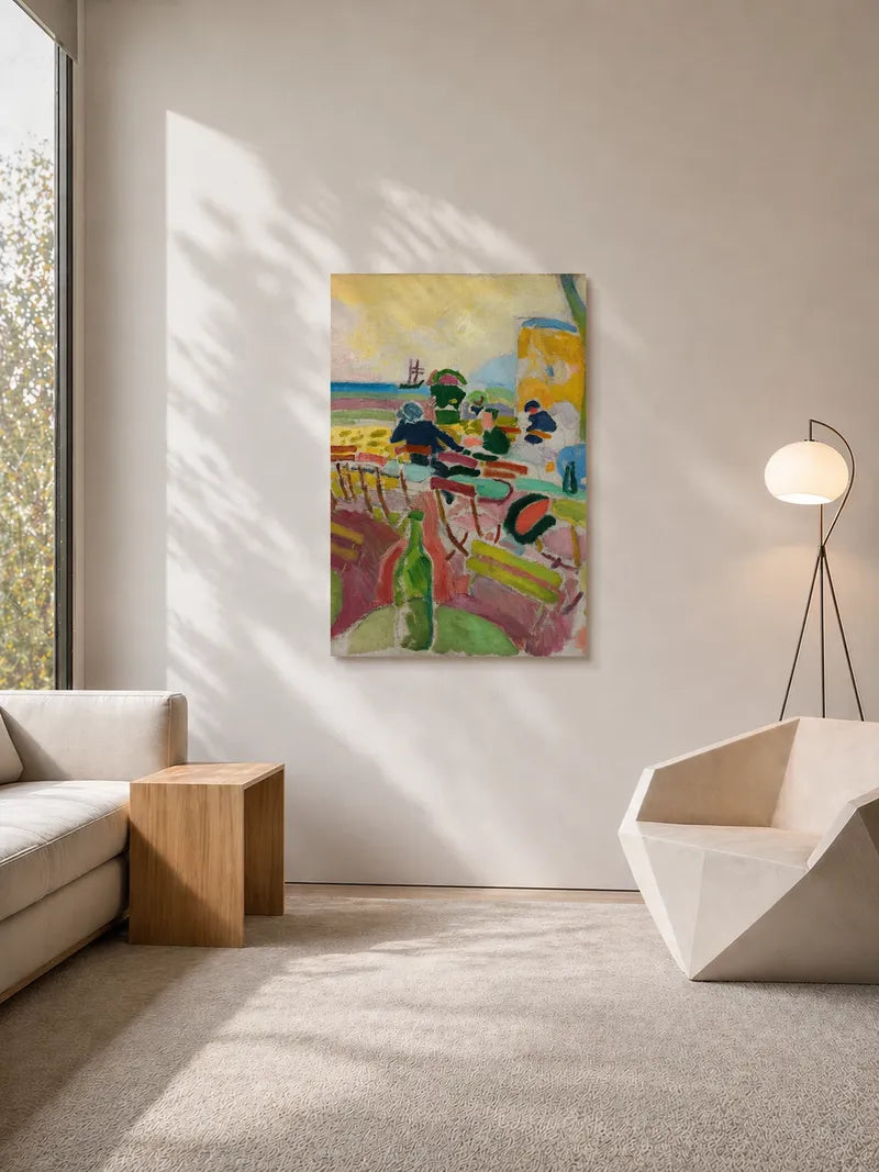 Widescreen wallpaper:Terrace near the beach Wall Art