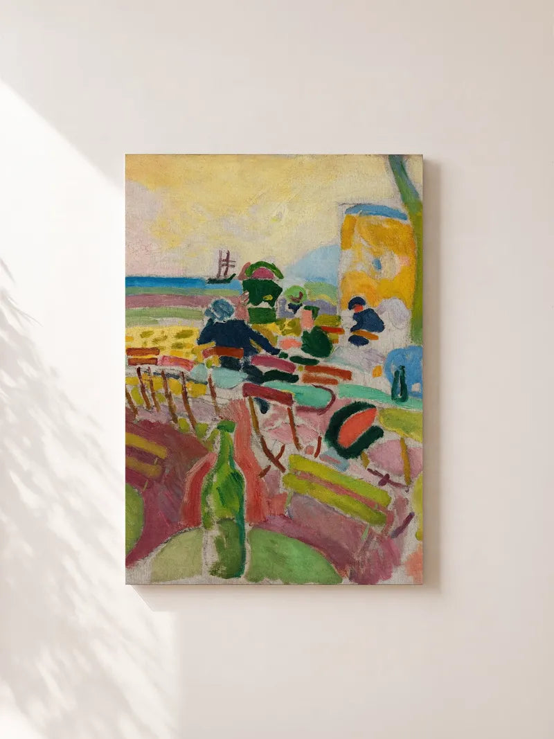 Widescreen wallpaper:Terrace near the beach Wall Art