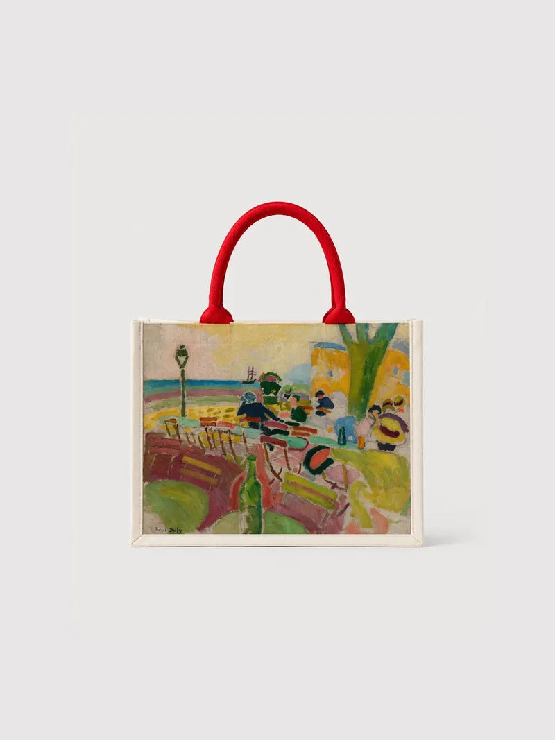 Widescreen wallpaper:Terrace near the beach Canvas Bag