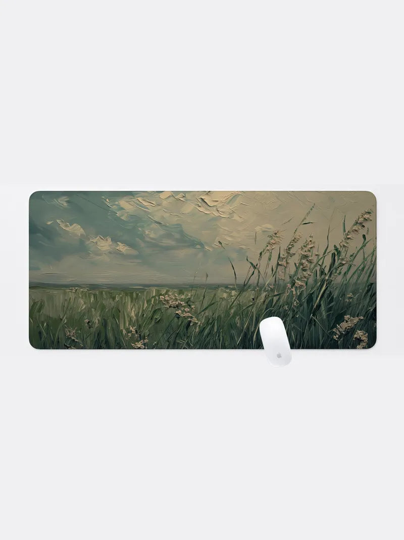 A Field Covered with Grass Rubber Mouse Pad