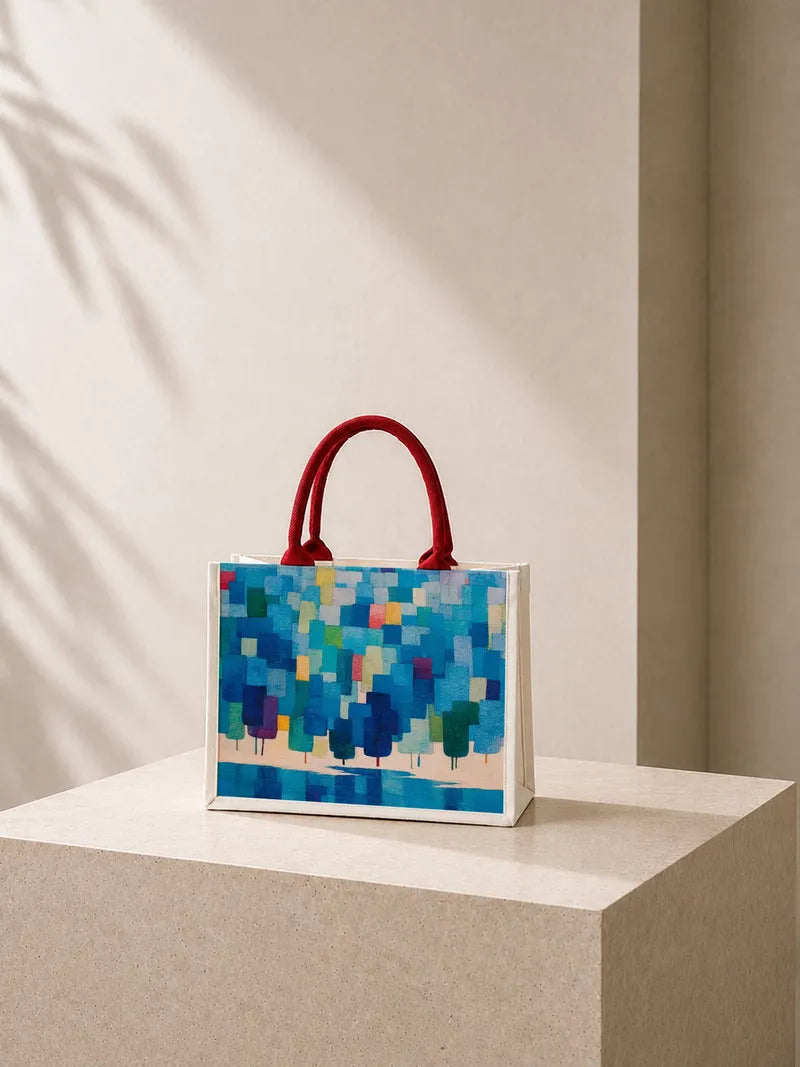 Blue Forest Reflection Canvas Bag