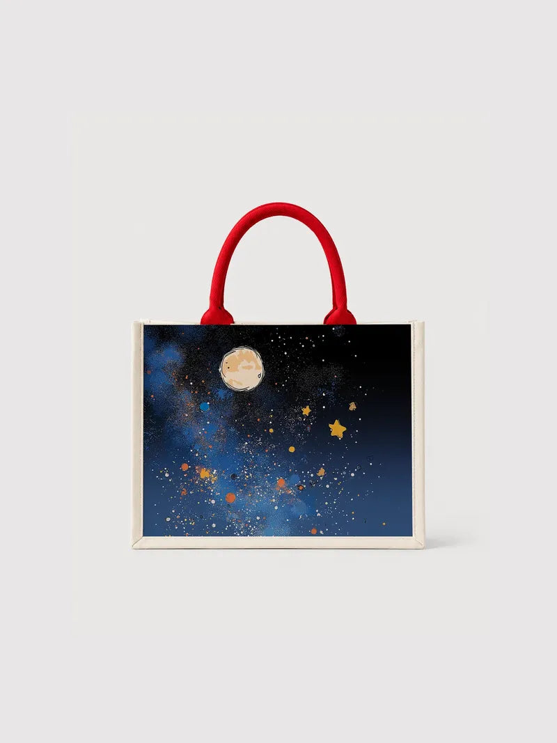 Cosmic Wanderer Illustration Canvas Bag