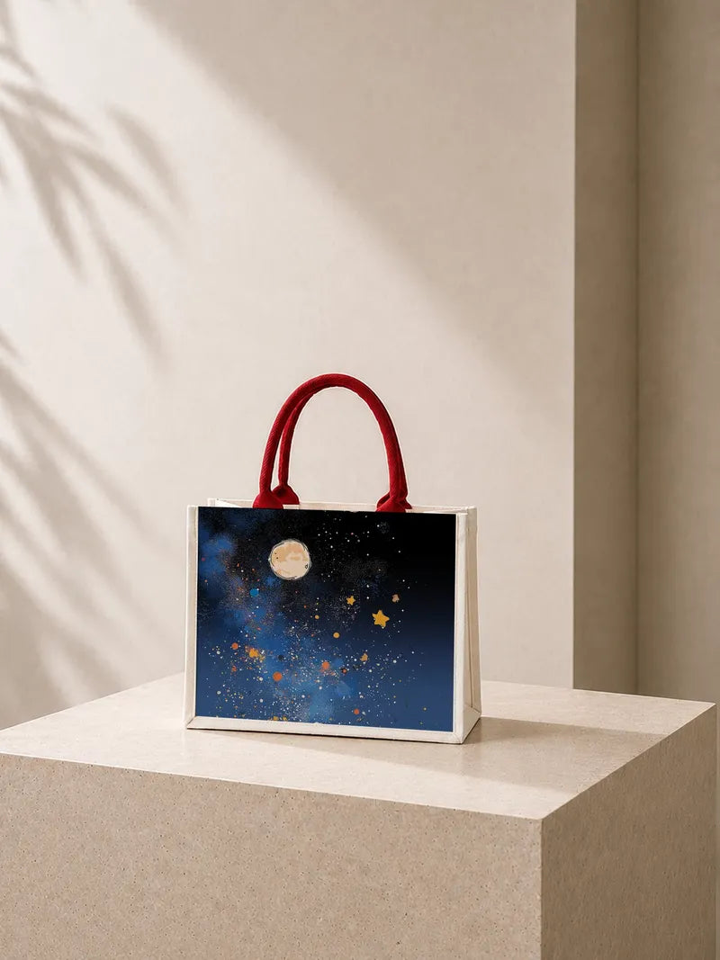 Cosmic Wanderer Illustration Canvas Bag