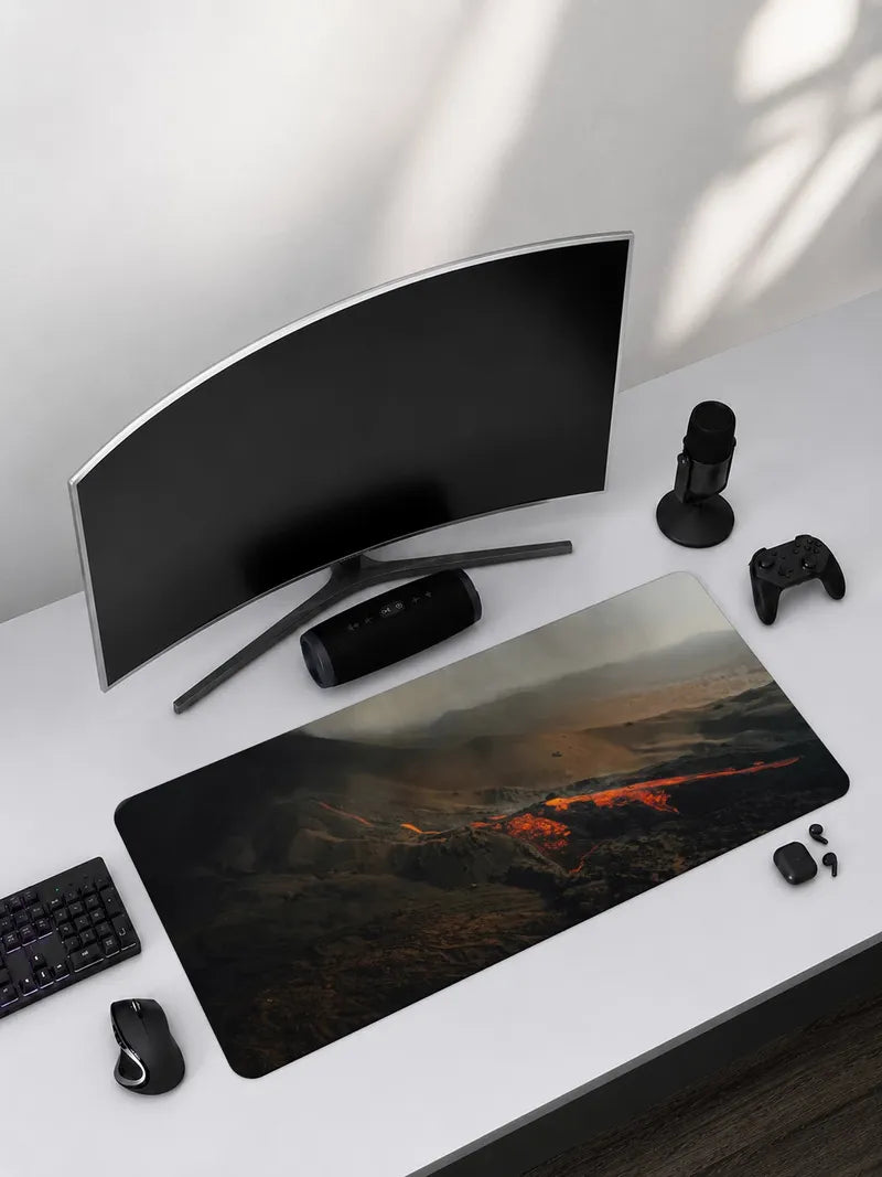 A Collection of Featuring Fire and Lava Rubber Mouse Pad
