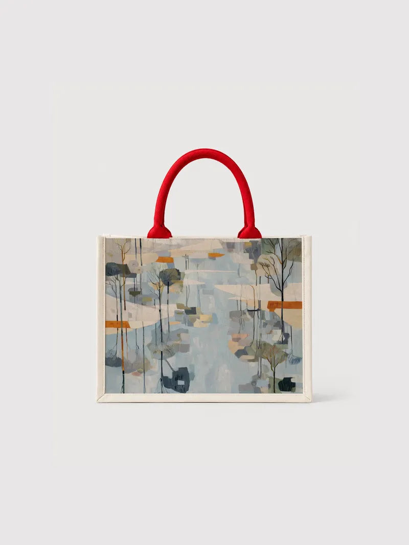 Winter Reflections in Monet Canvas Bag