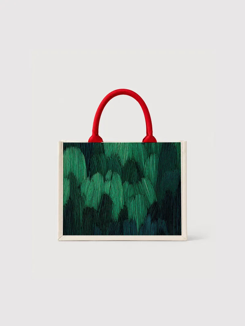 Emerald Forest Abstract Wallpaper Canvas Bag