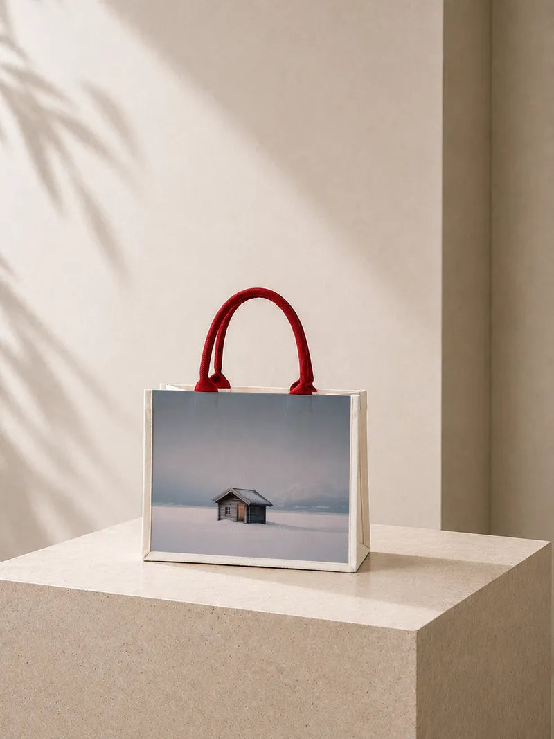 Snowbound Cabin Solitude Canvas Bag